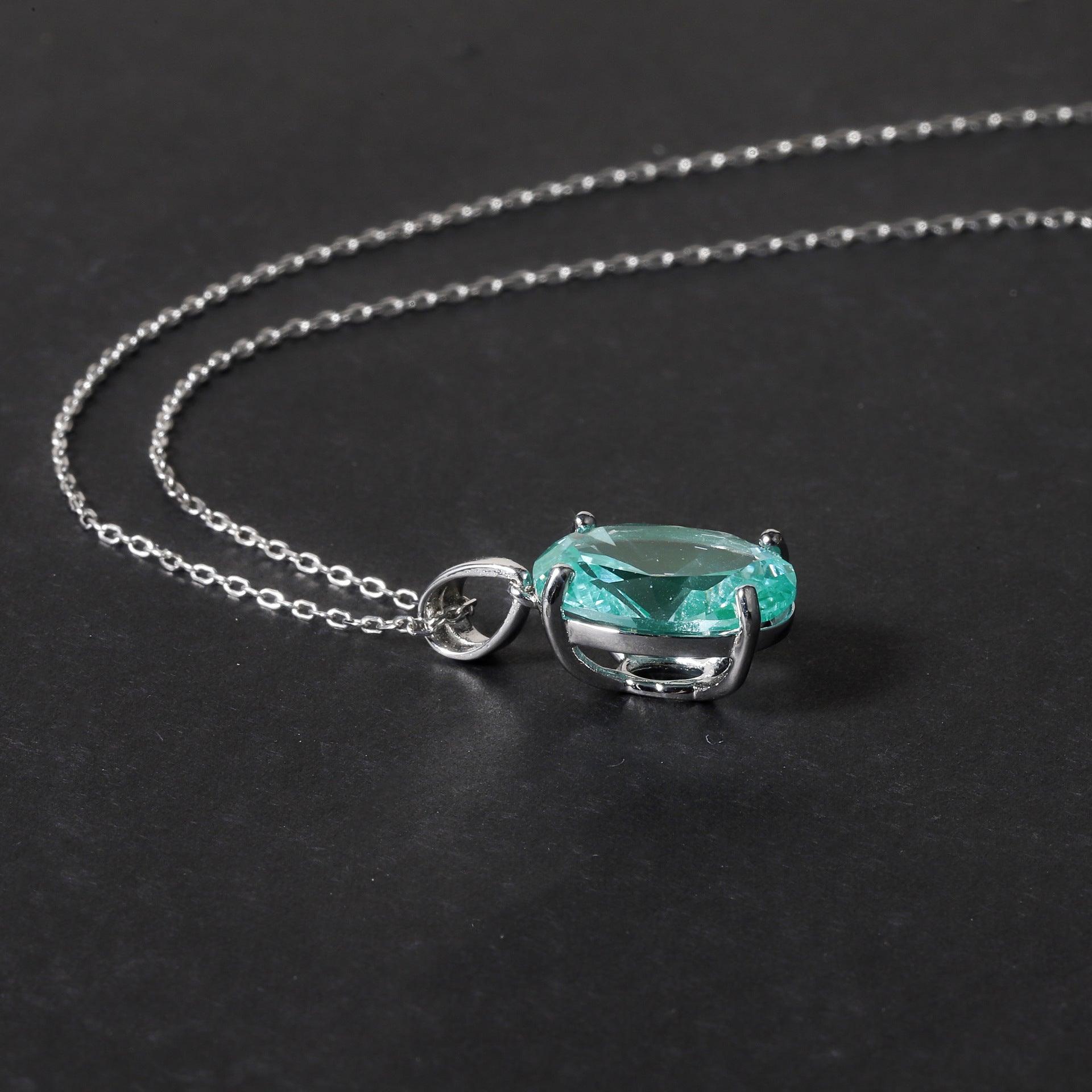 Bling Runway s925 simple green spinel necklace