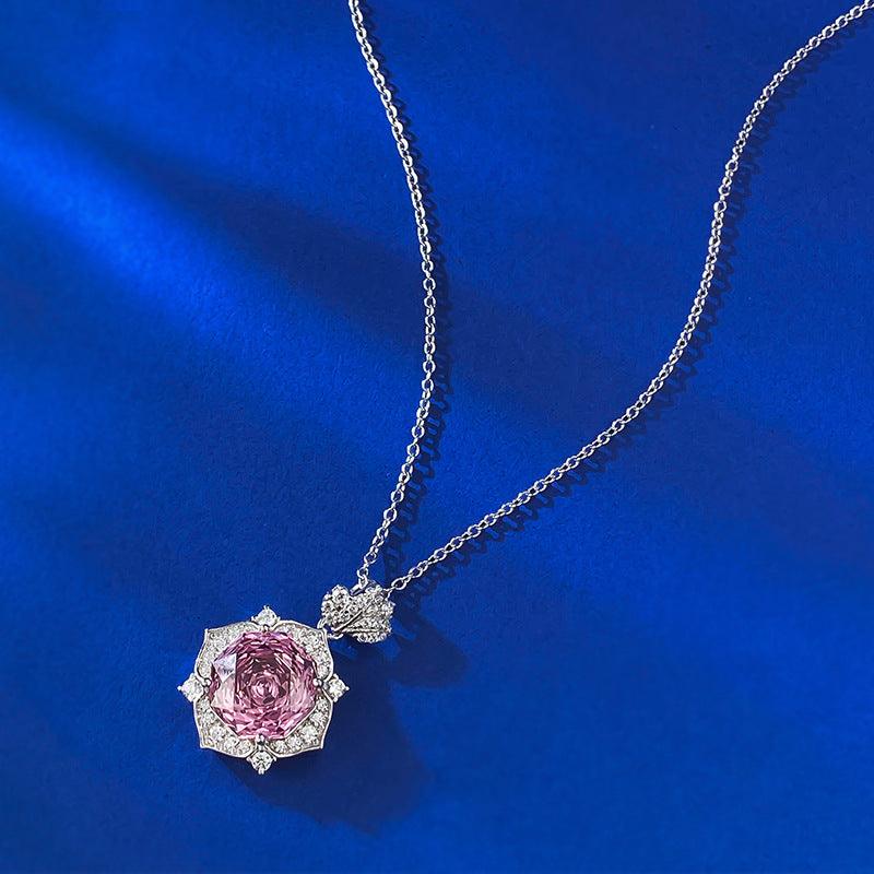 Blingrunway S925 Rose Purple Petal Pendant