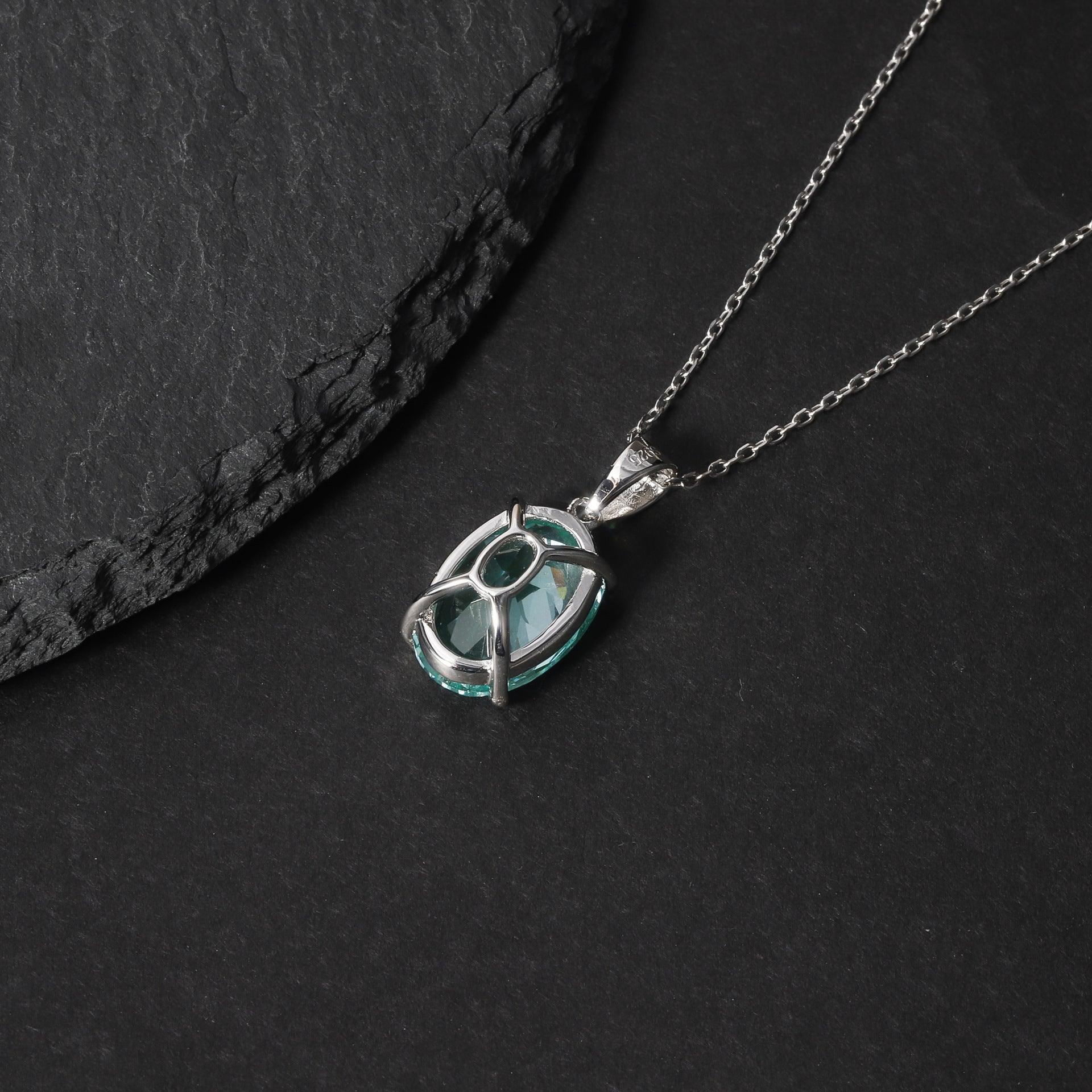 Bling Runway s925 simple green spinel necklace