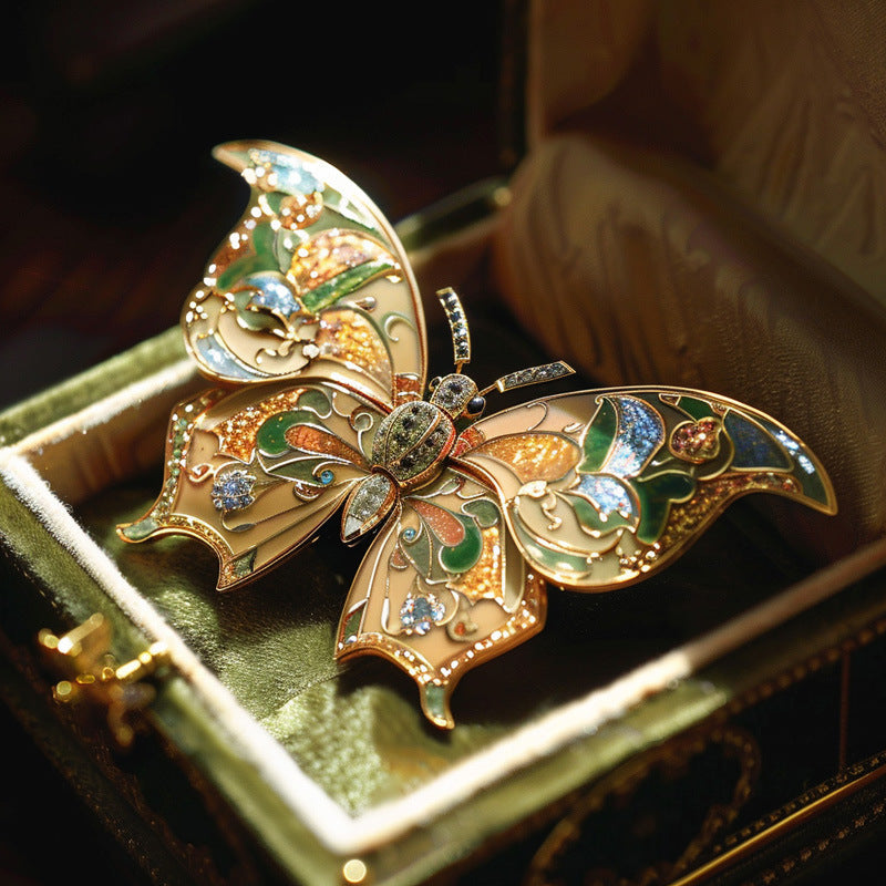 Blingrunway Enamel colorful butterfly brooch