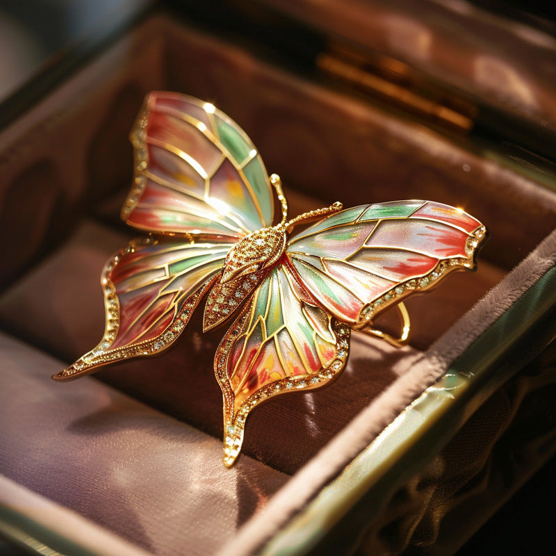 Blingrunway Enamel colorful butterfly brooch