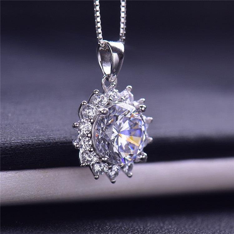 Sunflower Pendant S925 Sterling Silver Necklace