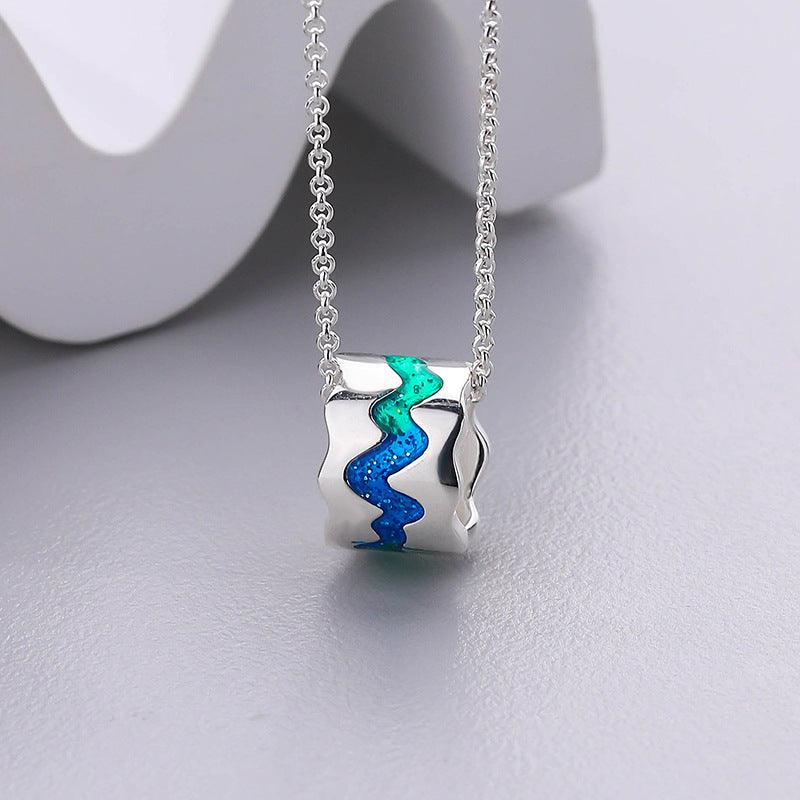 Gradient Starry Couple S925 Sterling Silver Necklace