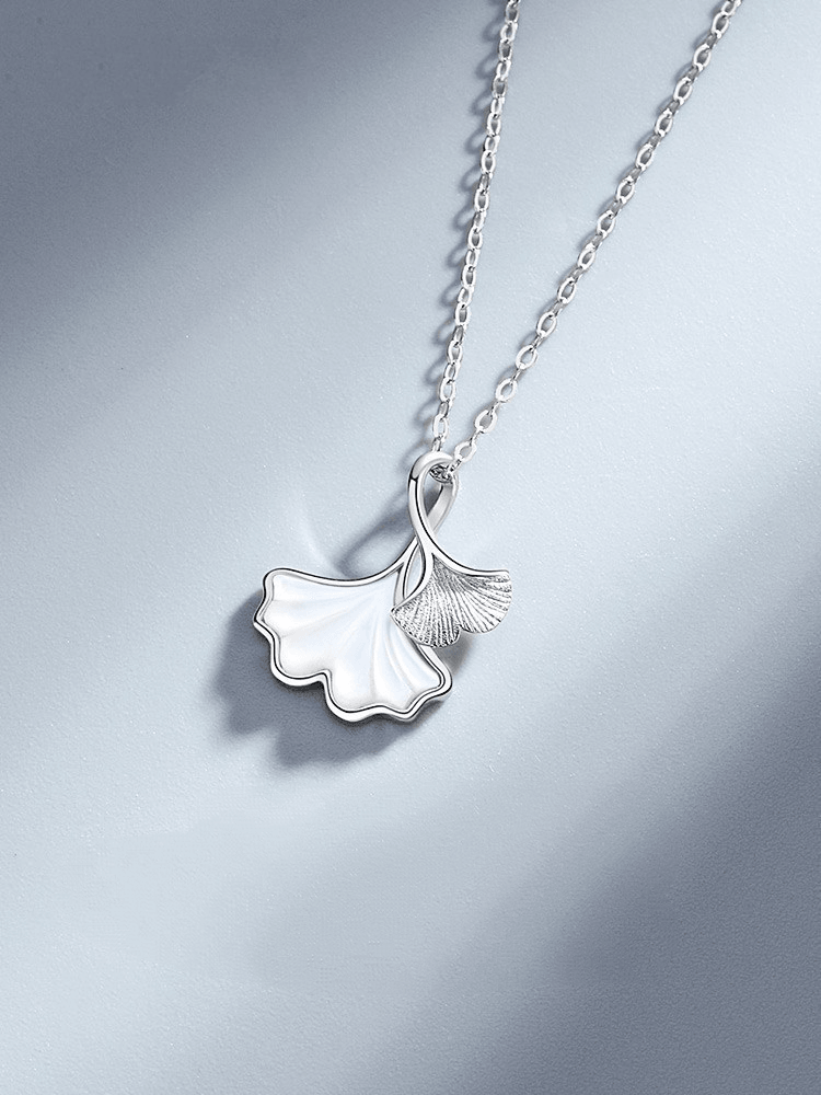 Ginkgo Pendant S925 Sterling Silver Necklace