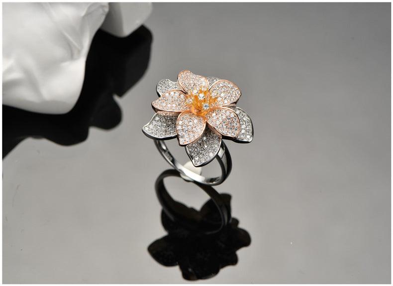 Blooming Flowers Handmade Series S925 Sterling Silver Ring