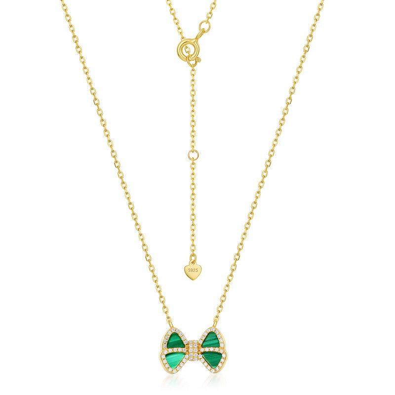 Malachite Classic Pendant S925 Sterling Silver Necklace-BlingRunway