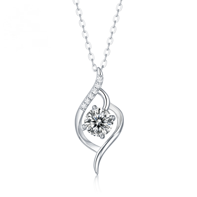 Spiral Pendant S925 Sterling Silver Necklace-BlingRunway