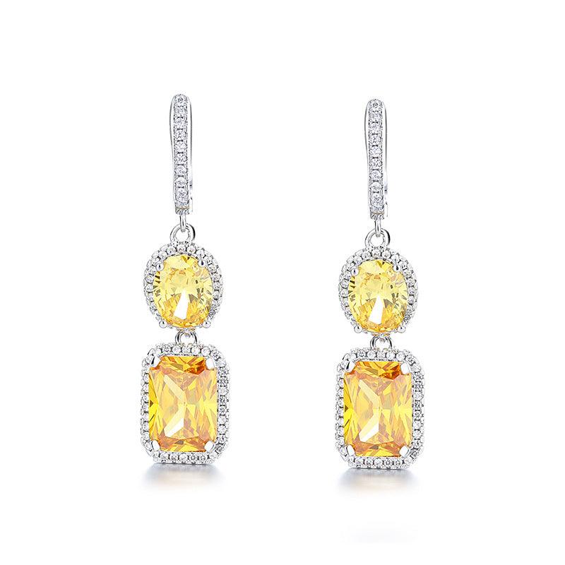 Bling Runway Fashion super flash colorful zircon earrings-BlingRunway