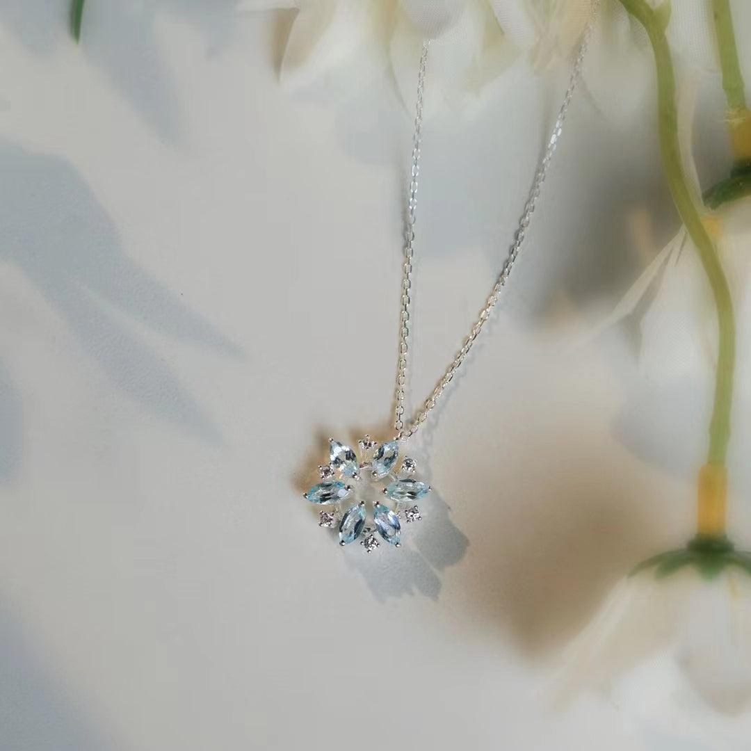 Summer Snowflake Handmade S925 Silver Necklace