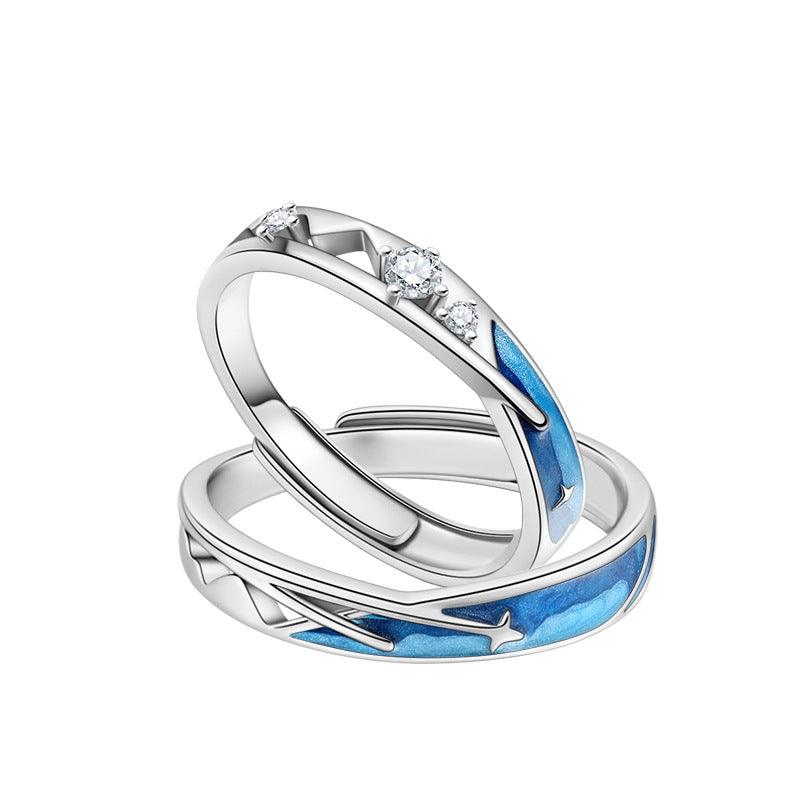 Mountains &amp; Rivers S925 Sterling Silver Couple Ring-BlingRunway