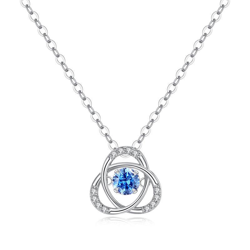 Blue Clover Pendant S925 Sterling Silver Necklace-BlingRunway