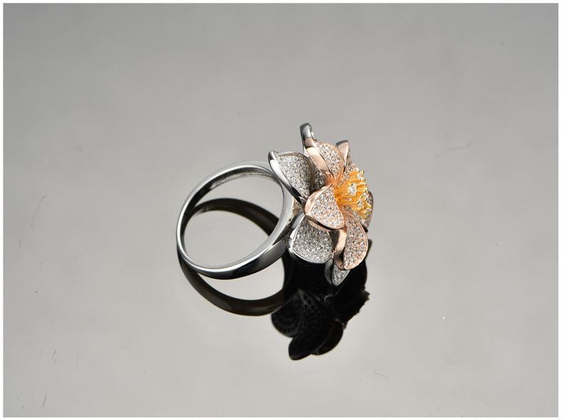 Blooming Flowers Handmade Series S925 Sterling Silver Ring