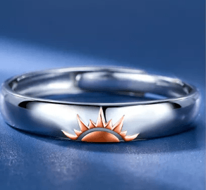 Sun and Moon S925 Sterling Silver Couple Ring