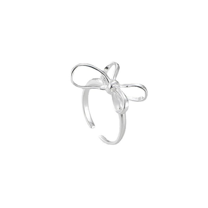 Simple Bow S925 Sterling Silver Ring