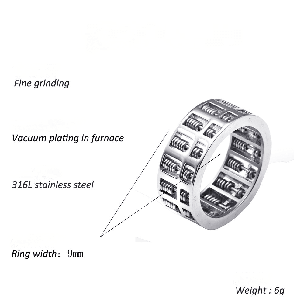 Men's Titanium Abacus Ring-BlingRunway