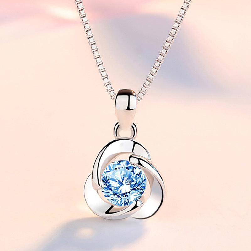 S925 sterling silver necklace ins small clover heartbeat necklace