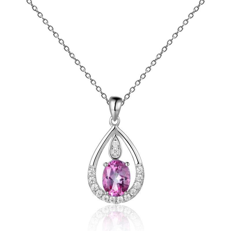 Exquisite Droplet Design S925 Sterling Silver Necklace-BlingRunway