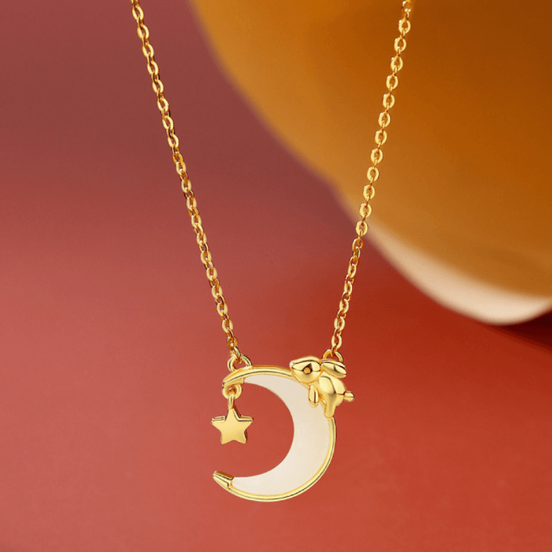 Moon Rabbit S925 Sterling Silver Necklace-BlingRunway