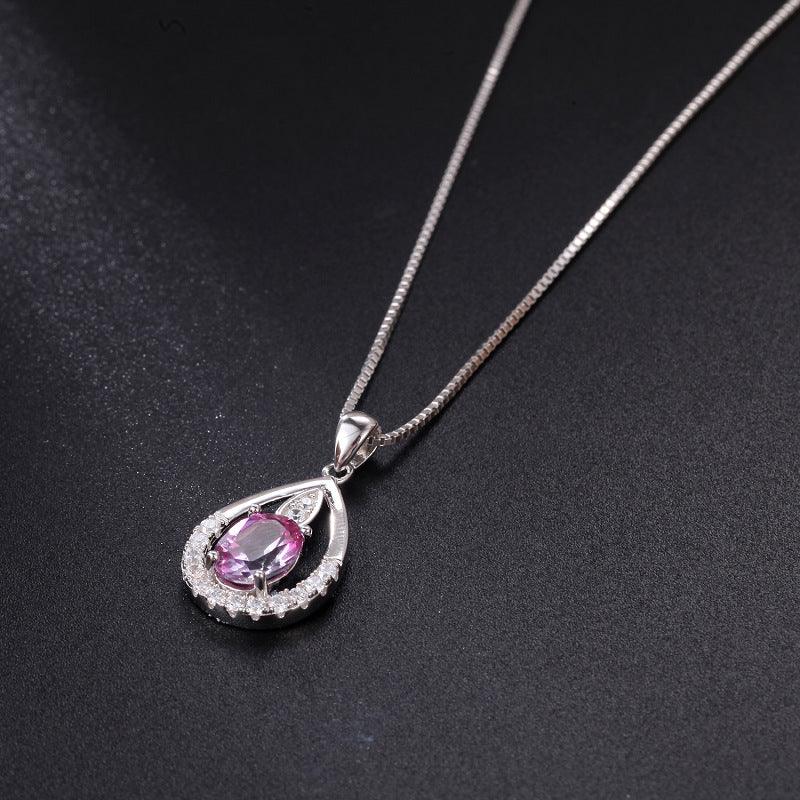 Exquisite Droplet Design S925 Sterling Silver Necklace-BlingRunway