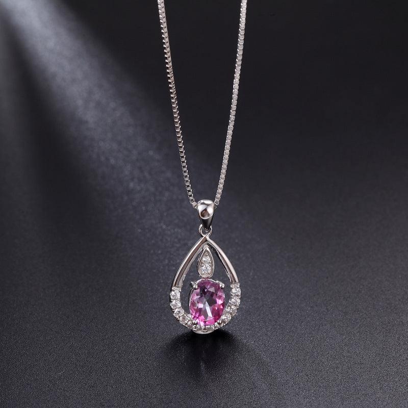 Exquisite Droplet Design S925 Sterling Silver Necklace-BlingRunway