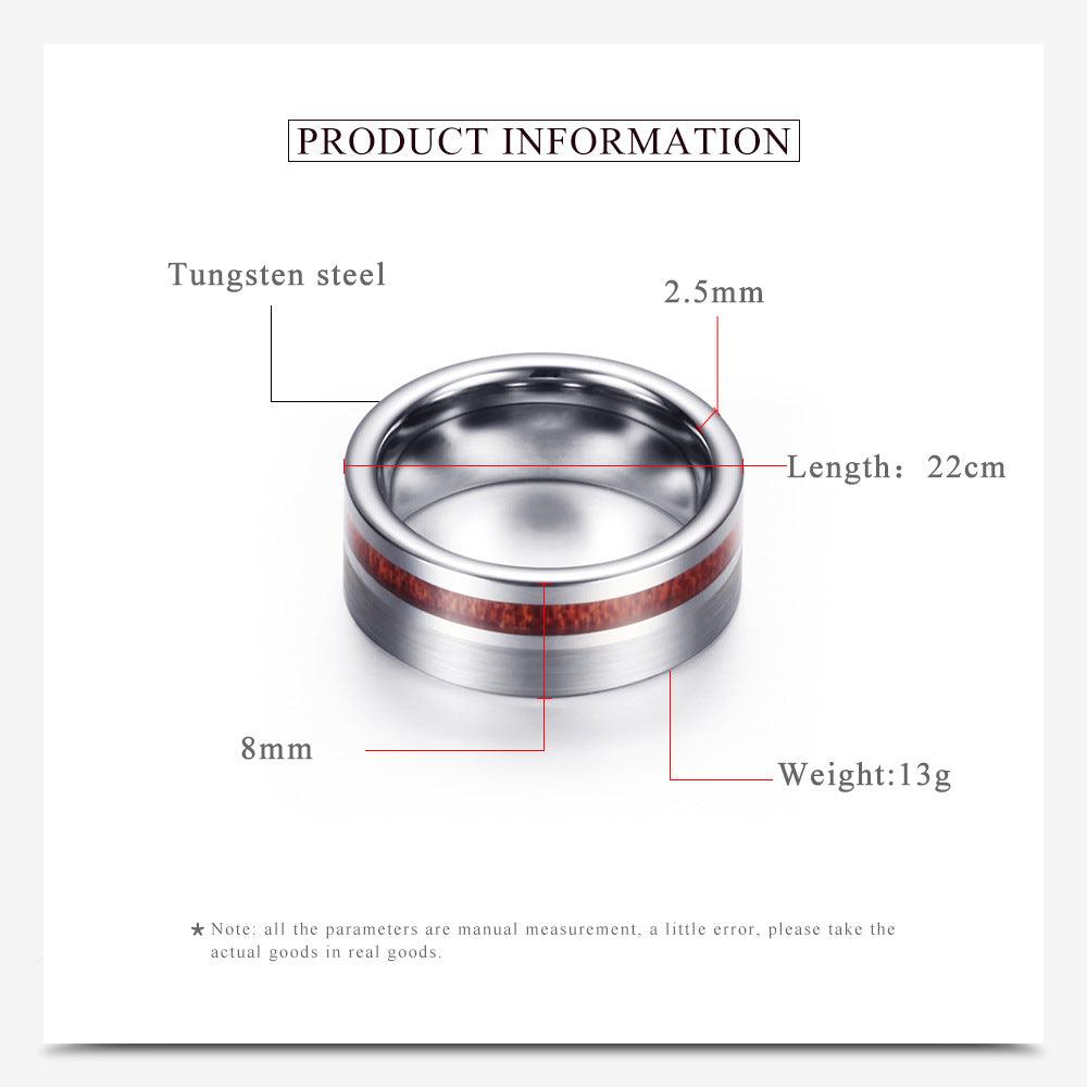 Wood grain tungsten steel ring-BlingRunway