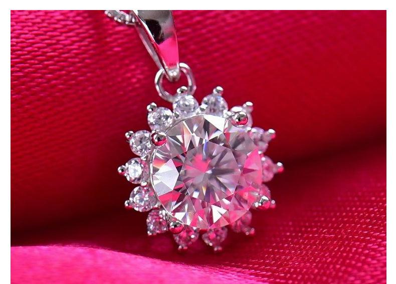 Sunflower Pendant S925 Sterling Silver Necklace