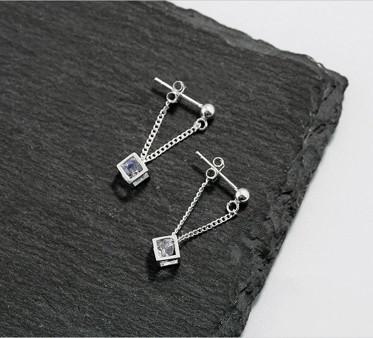 Bling Runway square geometric earrings zircon earrings fashion jewelry-BlingRunway