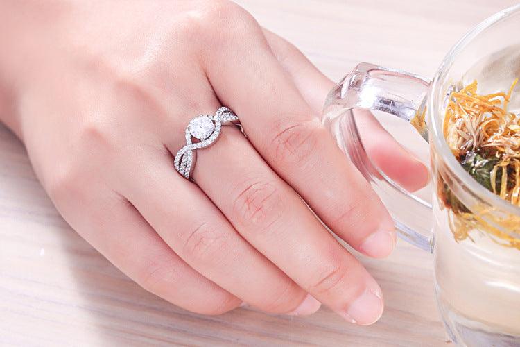 Bling Runway Infinite love studded with zircon handmade  silver ring-BlingRunway