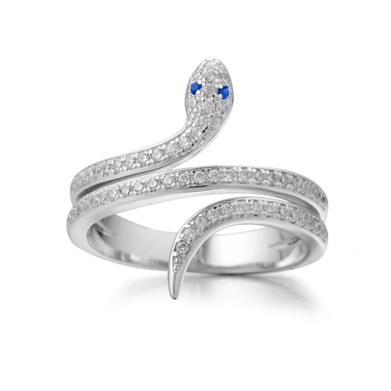 Blue Spinel Spirit Snake S925 Silver Ring-BlingRunway