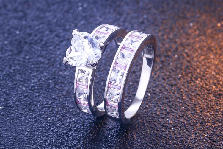 Bling Runway Heart Zircon Pink Zircon Handmade Silver Ring-BlingRunway