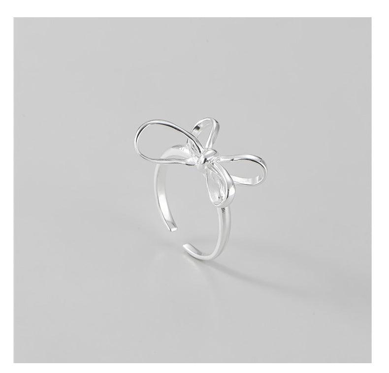 Simple Bow S925 Sterling Silver Ring-BlingRunway