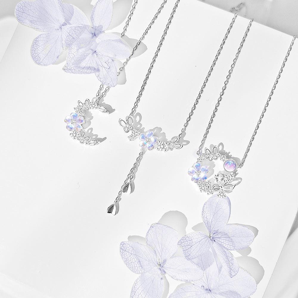 Fantasy Cherry Blossom Butterfly Series s925 Sterling Silver Set-BlingRunway