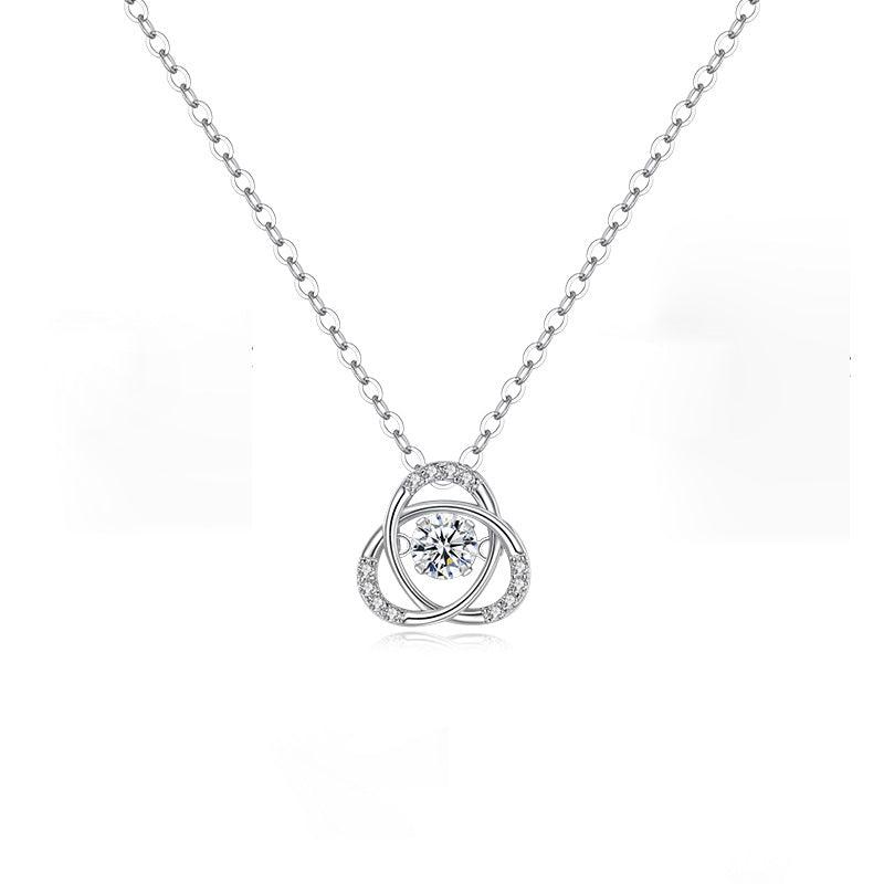 Blue Clover Pendant S925 Sterling Silver Necklace-BlingRunway