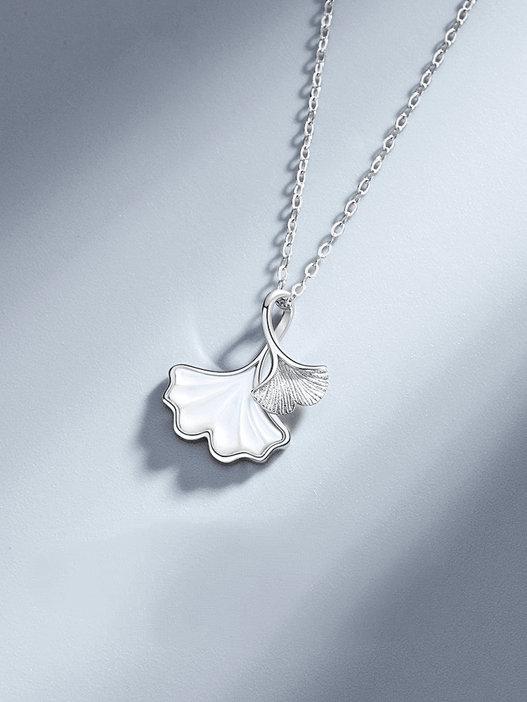 Ginkgo Pendant S925 Sterling Silver Necklace