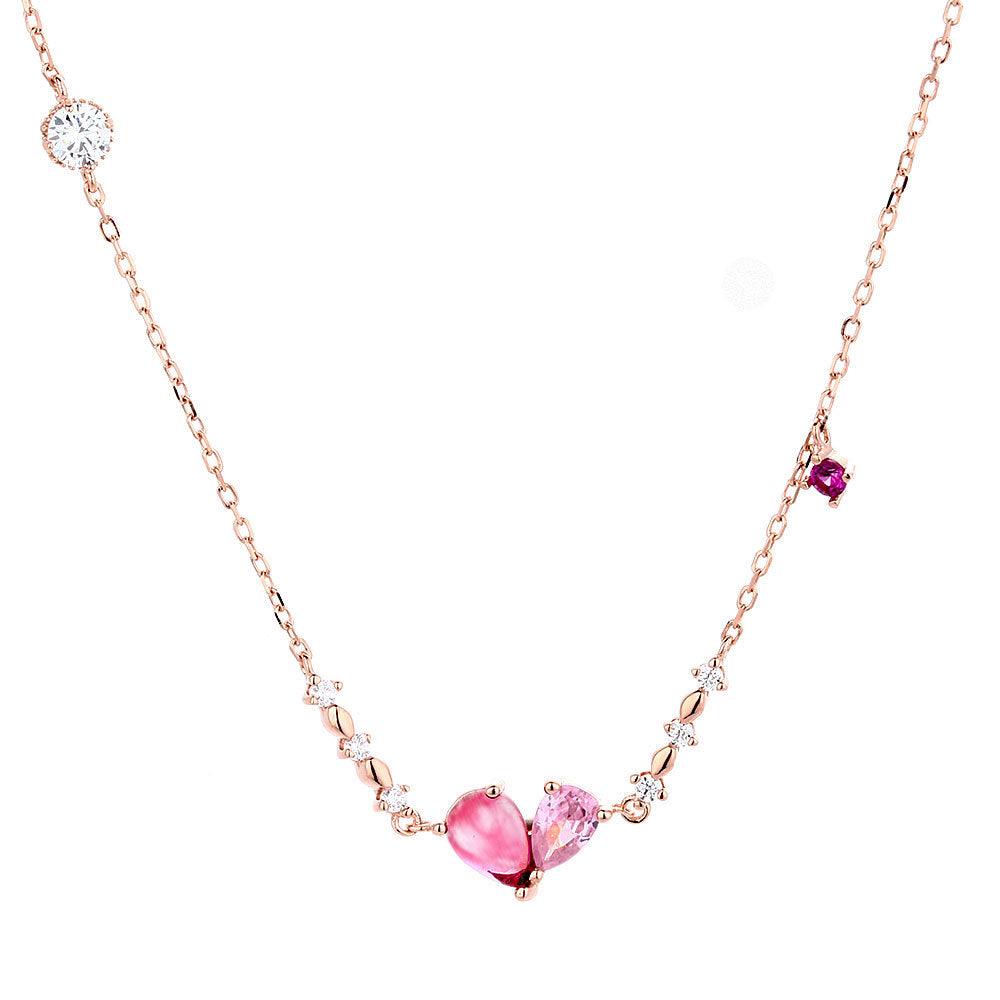 Aurora series two-color love necklace bracelet ring ear clip-BlingRunway