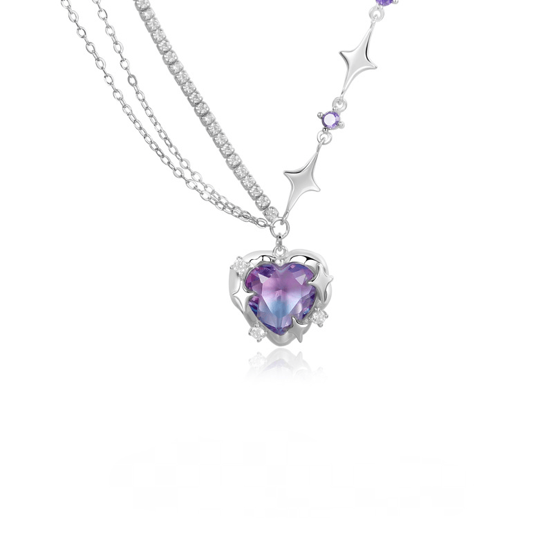 Sparkling Heart S925 Sterling Silver Necklace-BlingRunway