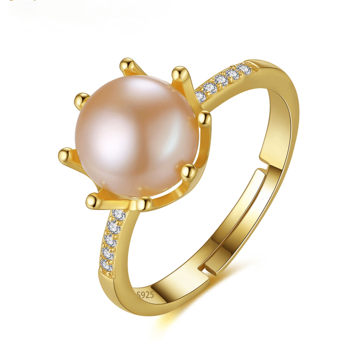 Freshwater Pearl 18K Gold Plated Handmade Silver Ring-BlingRunway