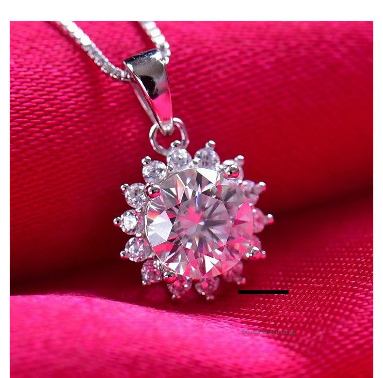 Sunflower Pendant S925 Sterling Silver Necklace