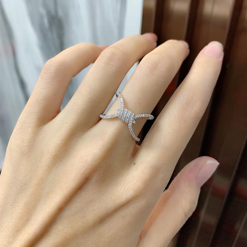 Cross Rope Knot Handmade Collection S925 Sterling Silver Ring-BlingRunway