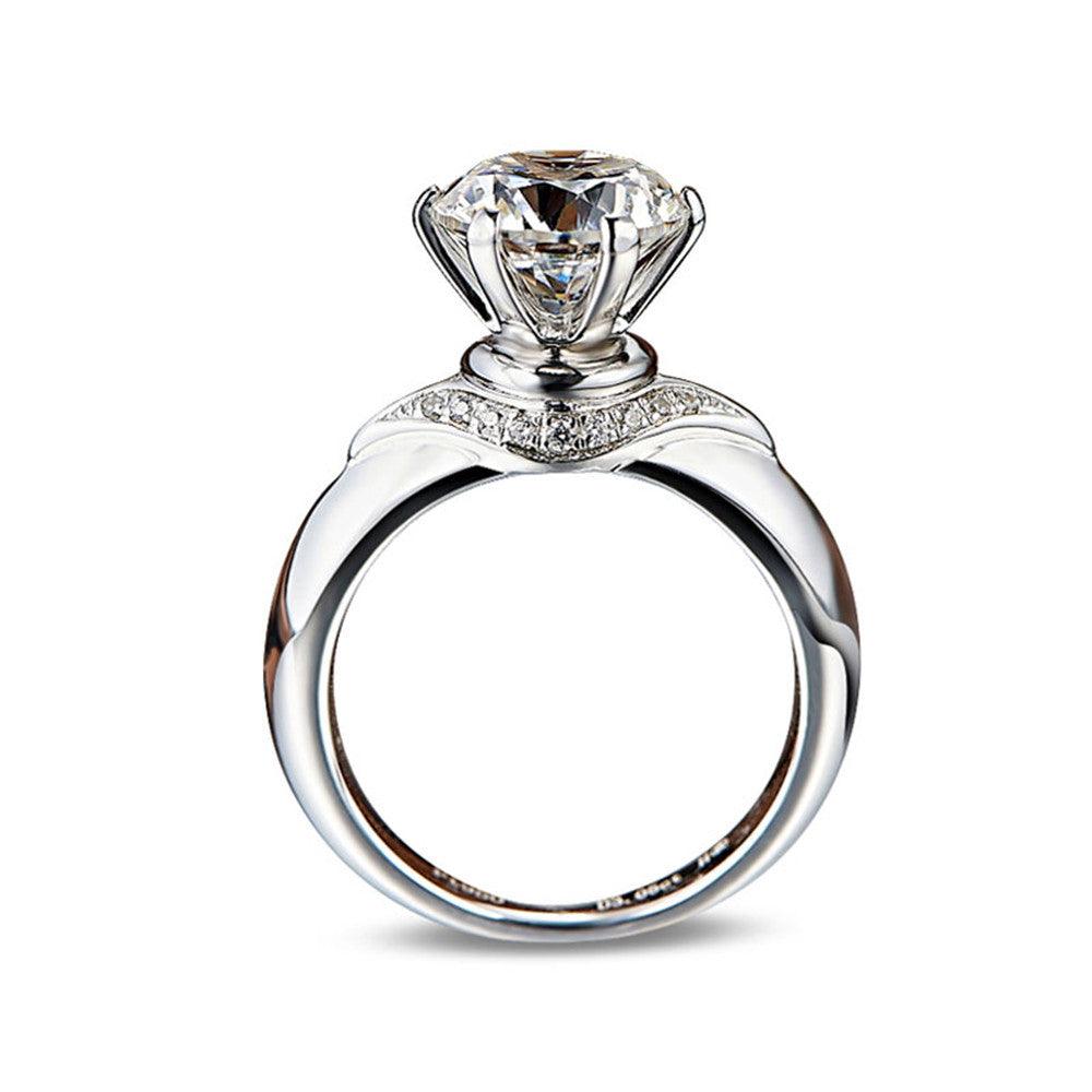 Classic Super Flash Zircon Handmade Silver Ring-BlingRunway