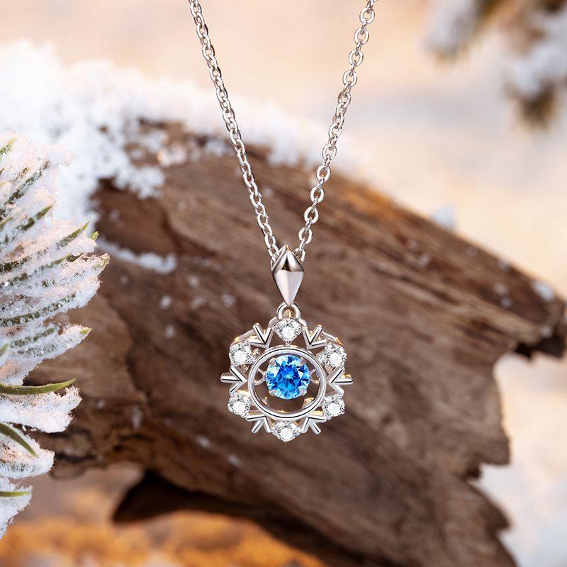 Heartbeat Series Snowflake S925 Sterling Silver Necklace-BlingRunway