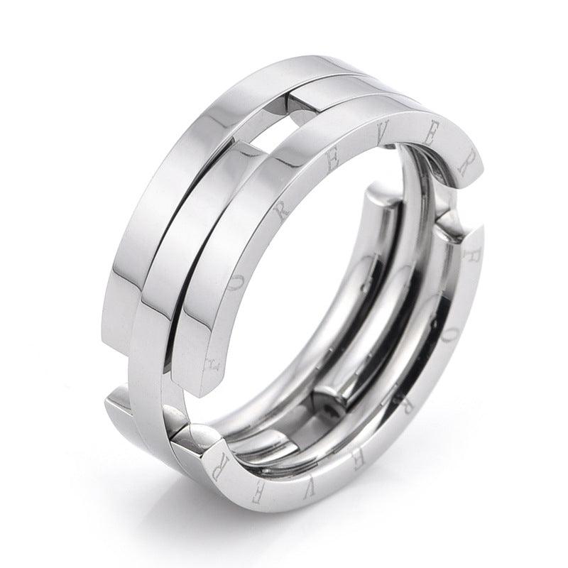 Tiktok same style titanium steel variable two shape handmade ring-BlingRunway