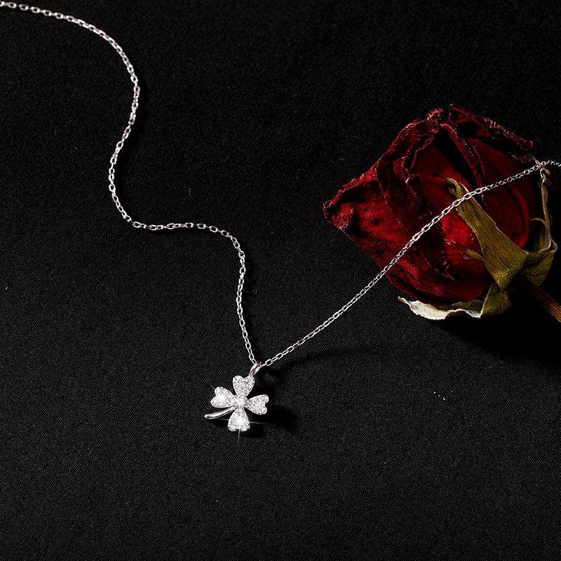 Delicate Clover Pendant S925 Sterling Silver Necklace