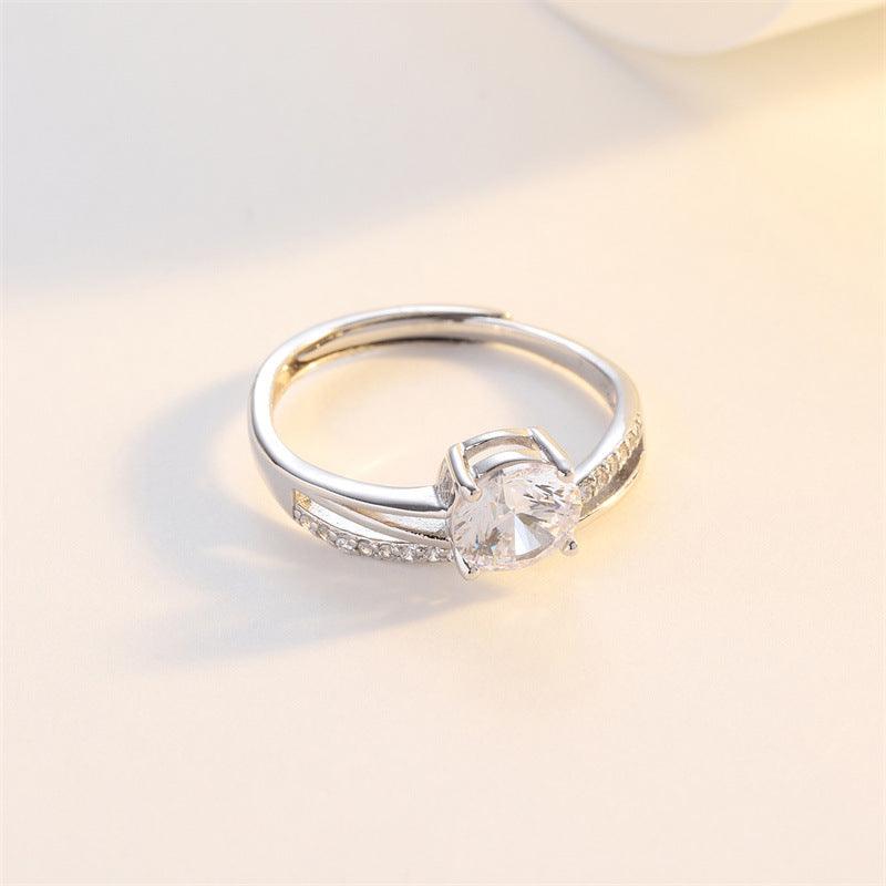 Interwoven Zircon Handmade Silver Ring