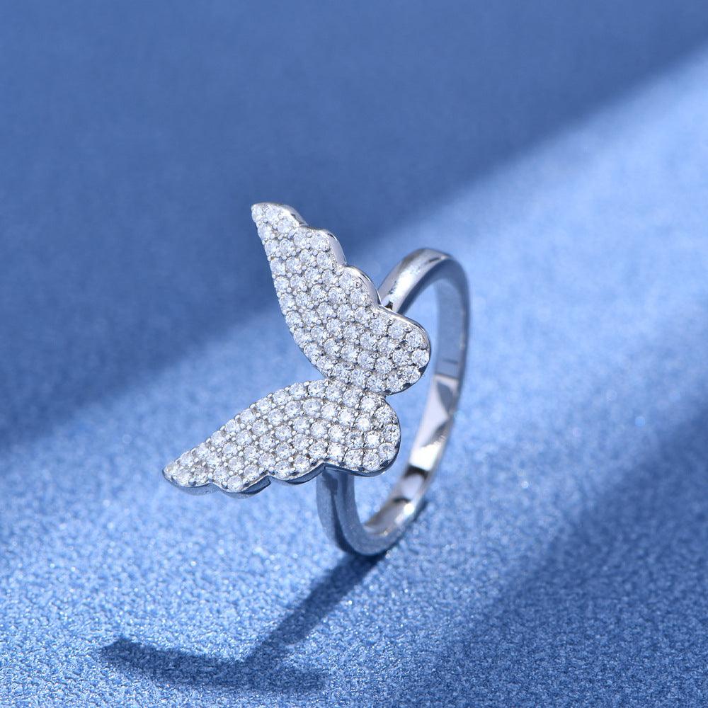 Peg-set Butterfly Handmade Collection S925 Sterling Silver Ring-BlingRunway