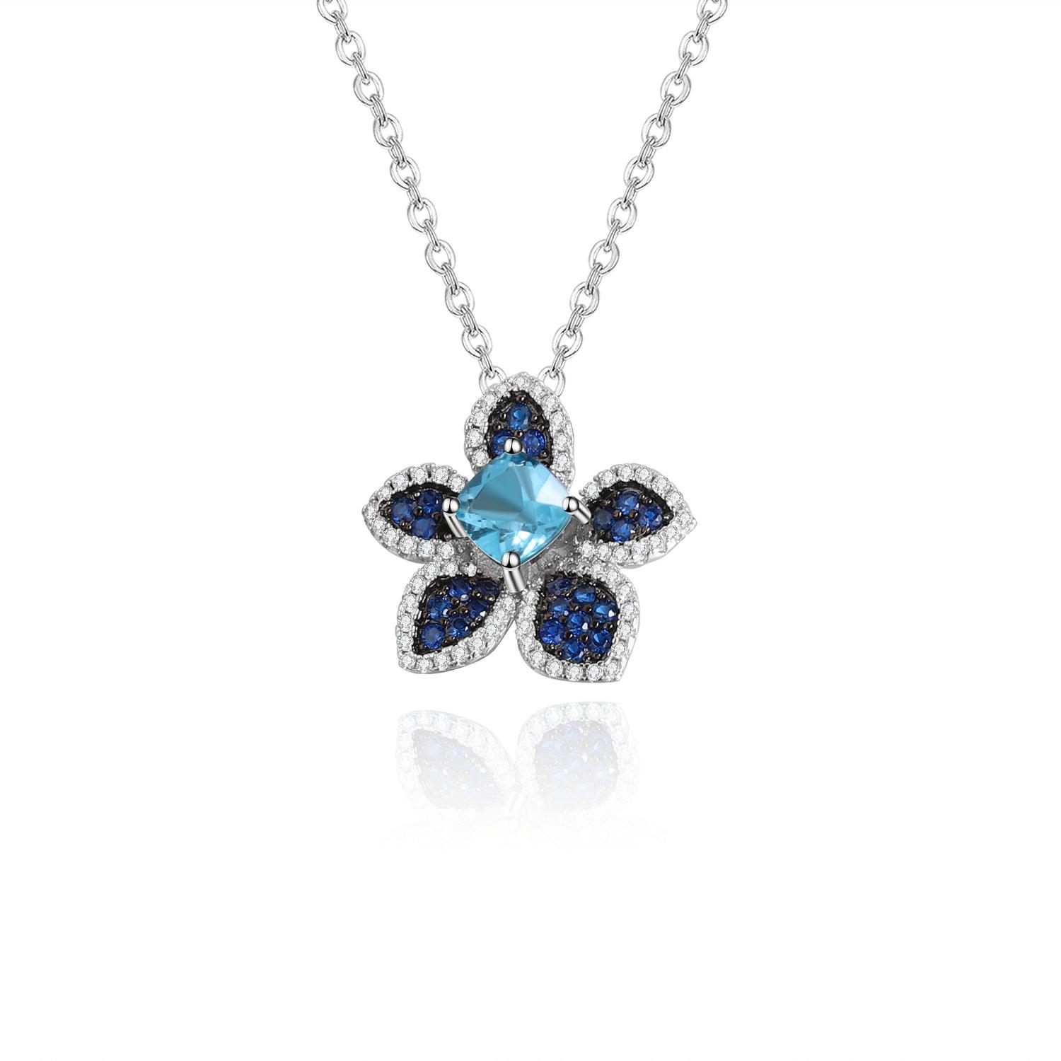 Natural style series flower design s925 silver necklace-BlingRunway