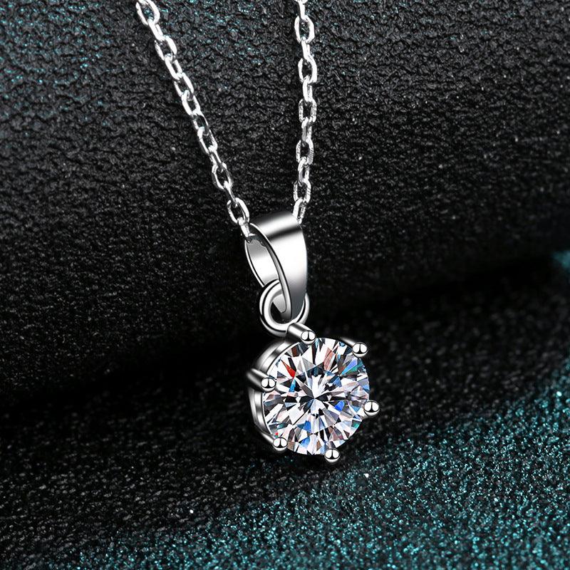 Heartbeat Series 1 Carat Moissanite 925 Sterling Silver Necklace-BlingRunway