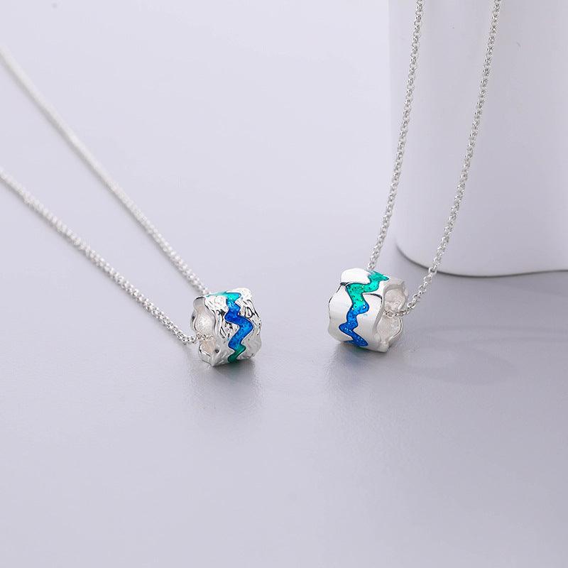 Gradient Starry Couple S925 Sterling Silver Necklace