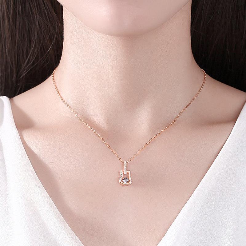 Suspended Series Zircon Guitar Necklace-BlingRunway