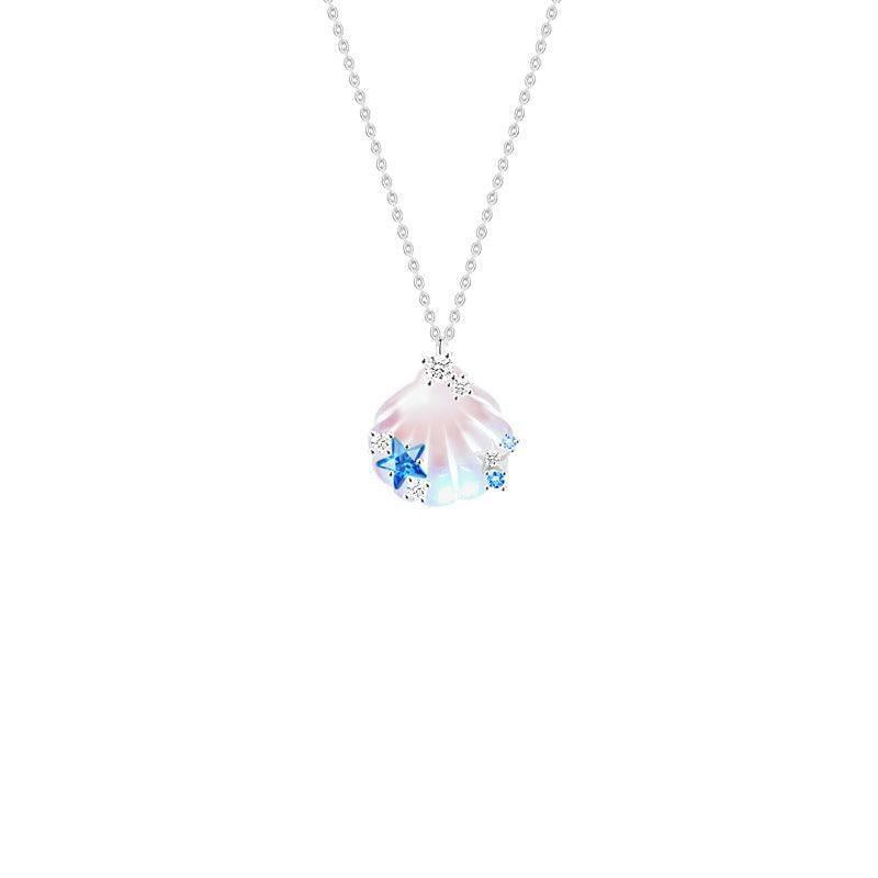 Aurora Series Shell Pendant S925 Sterling Silver Necklace-BlingRunway